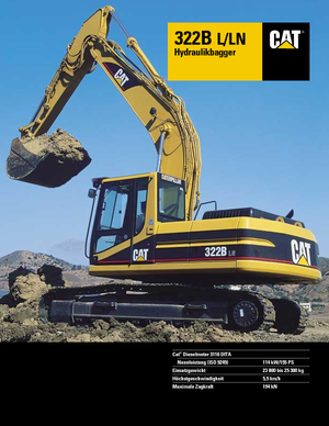 Paletli ekskavatörler Caterpillar 322 B LN