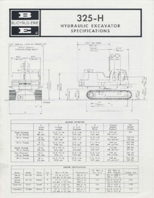Paletli ekskavatörler Bucyrus 325-H