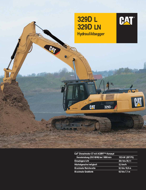 Paletli ekskavatörler Caterpillar 329D LN