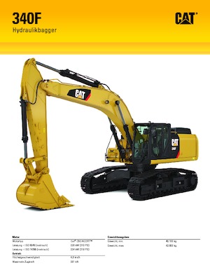 Paletli ekskavatörler Caterpillar 340F L