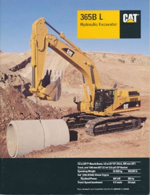 Paletli ekskavatörler Caterpillar 365B