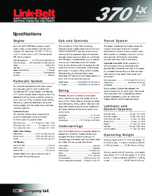 Crawler Excavators Link-Belt 370 LX Road Builder