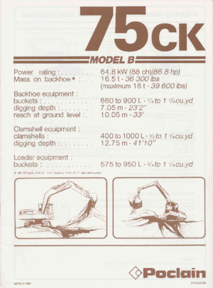 Material Handlers Case Poclain 75CK
