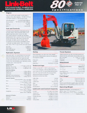 Crawler Excavators Link-Belt 80 Spin Ace