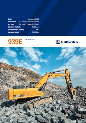 Paletli ekskavatörler Liugong 939E 