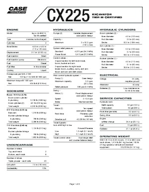 Crawler Excavators Case CX 225 SR