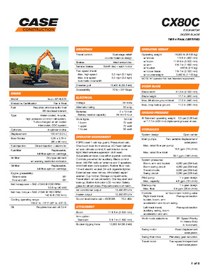 Crawler Excavators Case CX80C