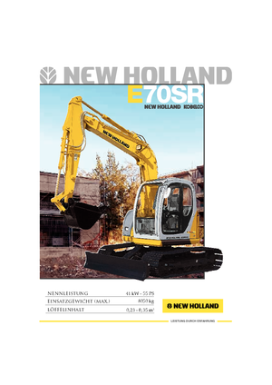 Paletli ekskavatörler New Holland E 70 SR