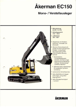 Paletli ekskavatörler Akerman-Volvo EC 150