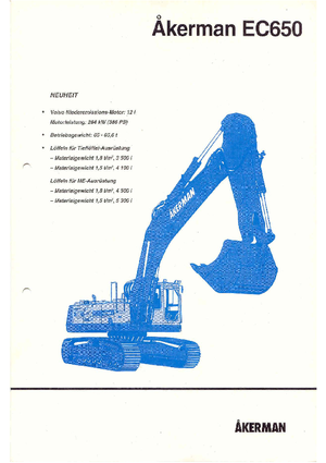 Paletli ekskavatörler Akerman-Volvo EC 650