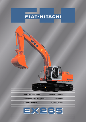 Paletli ekskavatörler Fiat-Hitachi EX 285