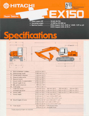 Crawler Excavators Hitachi EX150