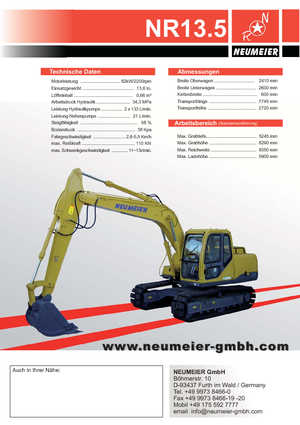 Crawler Excavators Neumeier NR 13.5