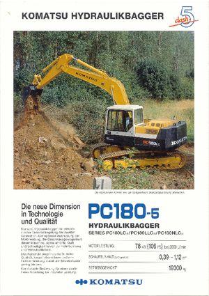 Paletli ekskavatörler Komatsu PC180LLC-5