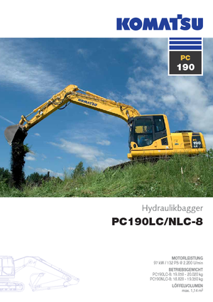 Paletli ekskavatörler Komatsu PC190-8 LC