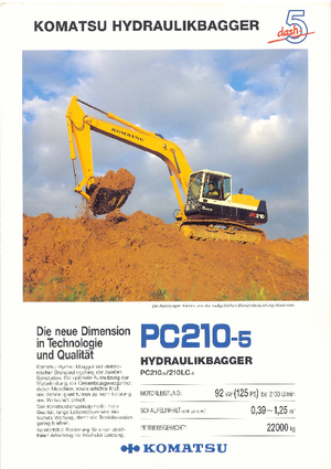 Paletli ekskavatörler Komatsu PC210LC-5