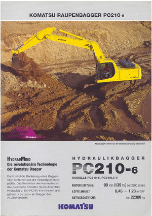 Crawler Excavators Komatsu PC210LC-6 active Plus