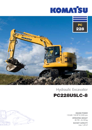 Paletli ekskavatörler Komatsu PC228US-LC-8