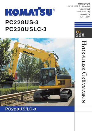 Paletli ekskavatörler Komatsu PC228US-LC-3