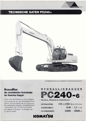 Crawler Excavators Komatsu PC240NLC-6 active Plus