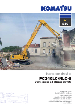 Paletli ekskavatörler Komatsu PC240NLC-8