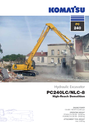 Paletli ekskavatörler Komatsu PC240NLC-8