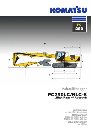 Paletli ekskavatörler Komatsu PC290NHRD-8