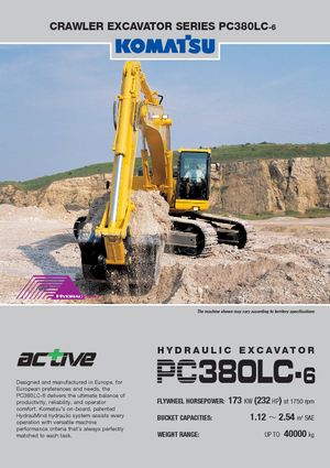 Paletli ekskavatörler Komatsu PC380LC-6 active