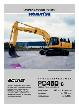 Paletli ekskavatörler Komatsu PC450LC-6