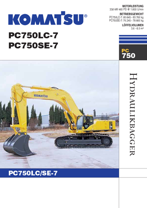 Paletli ekskavatörler Komatsu PC750LC-7