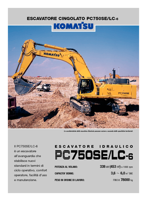 Paletli ekskavatörler Komatsu PC750SE-6