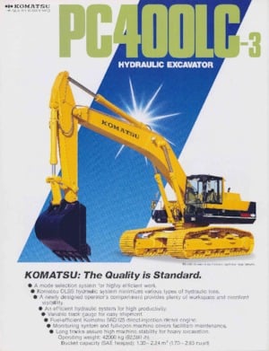 Paletli ekskavatörler Komatsu PC400LC-3