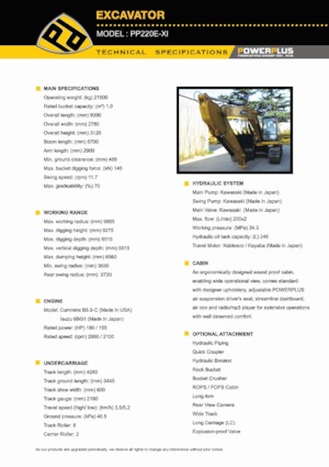 Crawler Excavators PowerPlus PP220E-IX