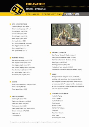 Crawler Excavators PowerPlus PP280E-XI