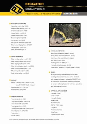 Crawler Excavators PowerPlus PP350E-XI