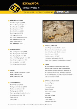 Crawler Excavators PowerPlus PP380E-XI