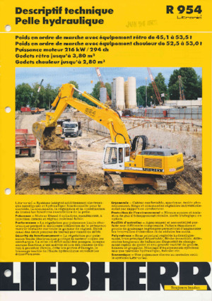 Paletli ekskavatörler Liebherr R 954B 