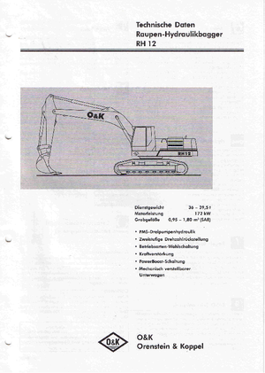 Paletli ekskavatörler O&K RH 12