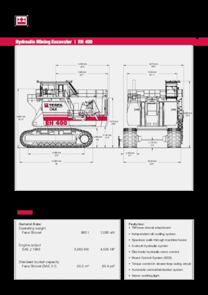 Paletli ekskavatörler Terex RH 400