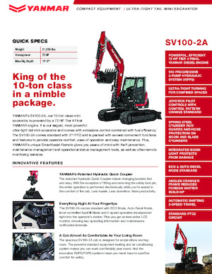 Crawler Excavators Yanmar SV100-2A