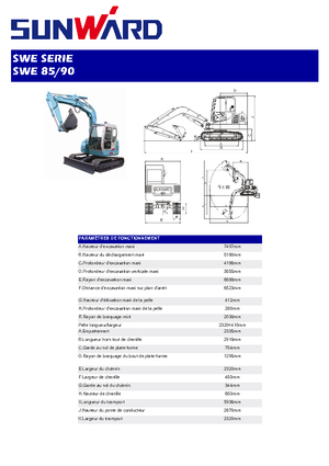 Crawler Excavators Sunward SWE 90