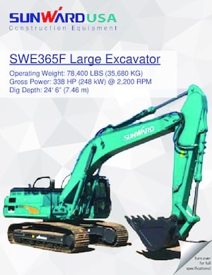 Crawler Excavators Sunward SWE365F