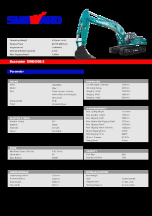 Crawler Excavators Sunward SWE470E-3 