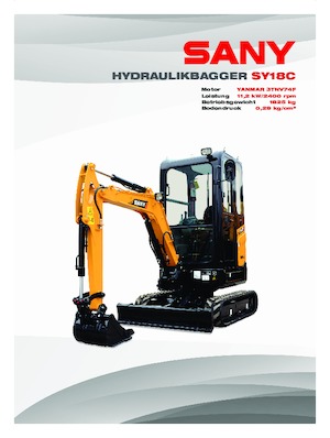 Mini Excavators Sany SY18C