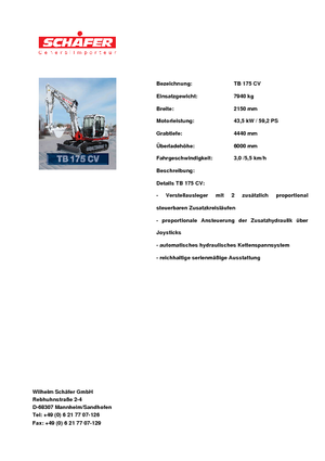 Crawler Excavators Takeuchi TB 175 CV