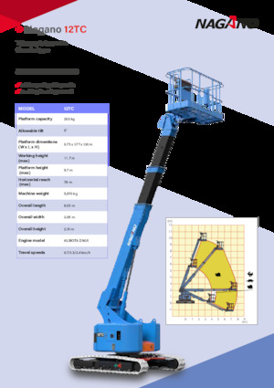 Crawler Telescopic Boom Lifts Nagano 12TC