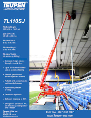 Paletli Teleskopik Bomlu Vinçler TEUPEN TL110SJ 