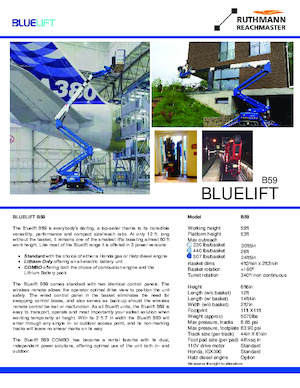 Paletli Mafsall Bomlu Asansörler Ruthmann BLUELIFT B59