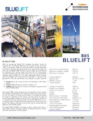 Crawler Articulating Boom Lifts Ruthmann BLUELIFT B85