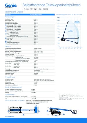 Crawler Telescopic Boom Lifts Genie S-65 TraX